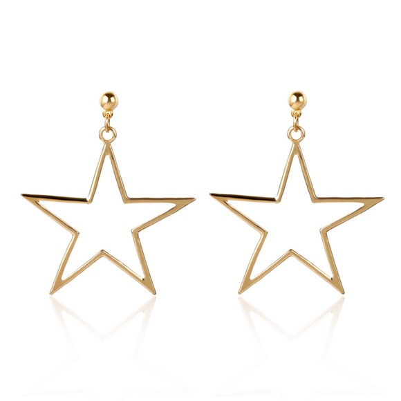 Gold Star ⭐️ Drop Earrings - Picture 5 of 5
